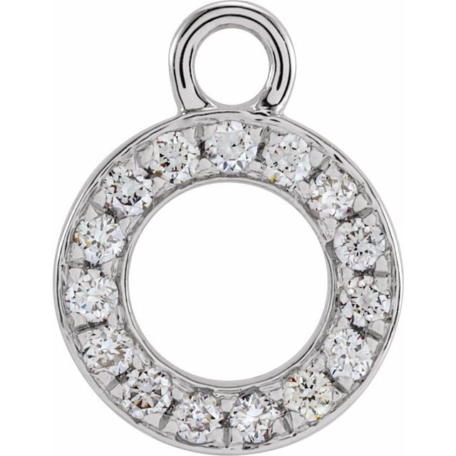 Petite Pavé® .04 CTW Natural Diamond Initial Dangle