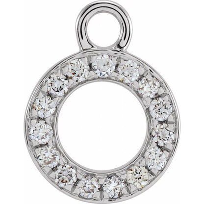 Petite Pavé® .04 CTW Natural Diamond Initial Dangle
