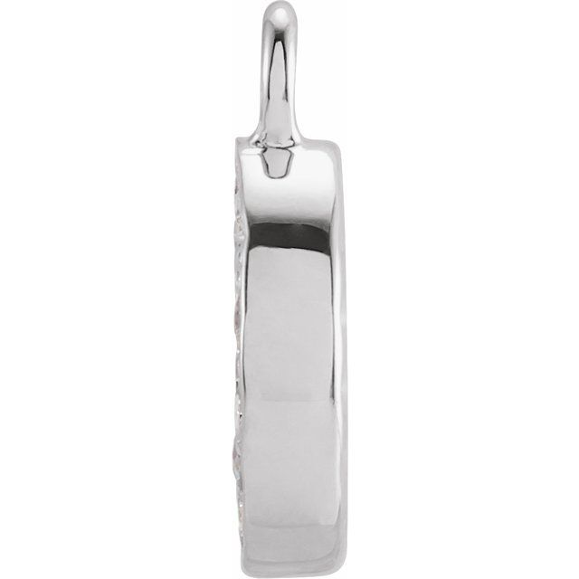 Petite Pavé® .04 CTW Natural Diamond Initial Dangle