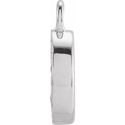 Petite Pavé® .04 CTW Natural Diamond Initial Dangle