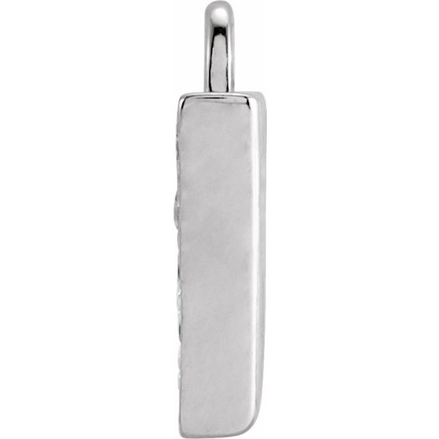 Petite Pavé® .03 CTW Natural Diamond Initial Dangle, 3.3 mm x 6.23 mm