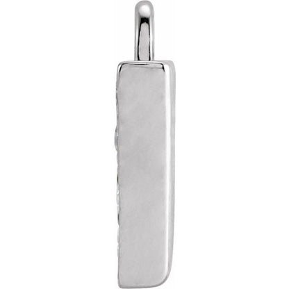 Petite Pavé® .03 CTW Natural Diamond Initial Dangle, 3.3 mm x 6.23 mm