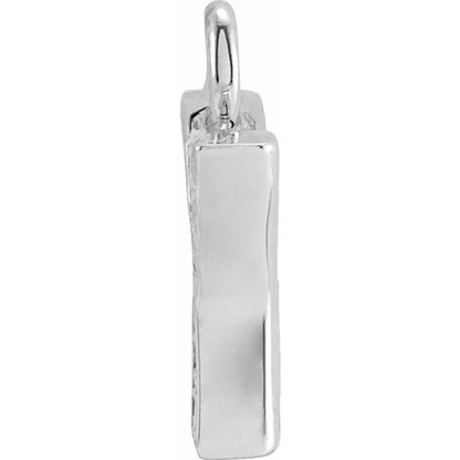 Petite Pavé® .03 CTW Natural Diamond Initial Dangle, 3.3 mm x 6.23 mm