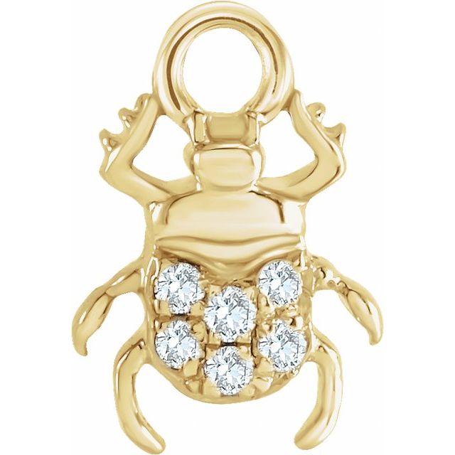 Petite Pavé® .03 CTW Natural Diamond Beetle Dangle