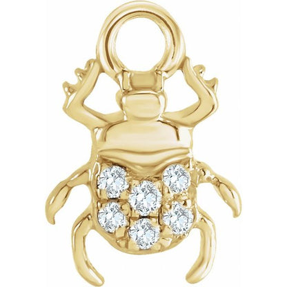 Petite Pavé® .03 CTW Natural Diamond Beetle Dangle