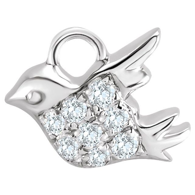 Petite Pavé® .04 CTW Natural Diamond Bird Dangle