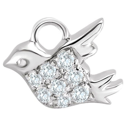 Petite Pavé® .04 CTW Natural Diamond Bird Dangle