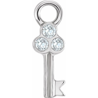 Petite Pavé® .015 CTW Natural Diamond Key Dangle