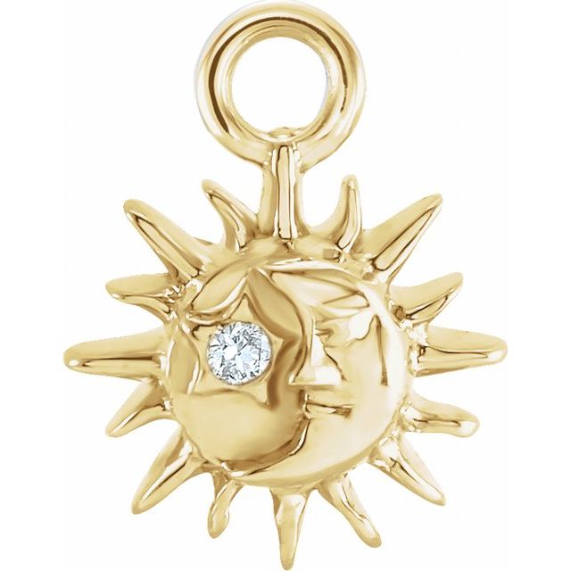 Petite Pavé® .0045 CT Natural Diamond Sun and Moon Dangle