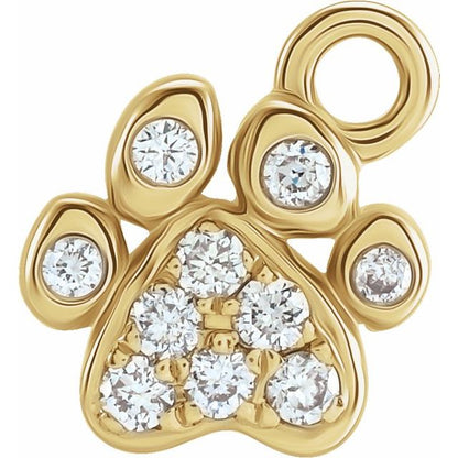 Petite Pavé® .05 CTW Natural Diamond Paw Dangle