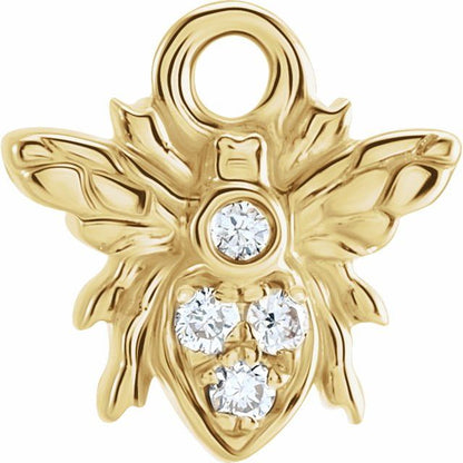 Petite Pavé® .02 CTW Natural Diamond Bee Dangle
