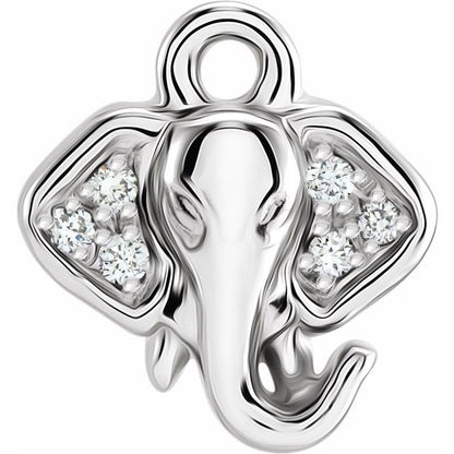 Petite Pavé® .02 CTW Natural Diamond Elephant Dangle