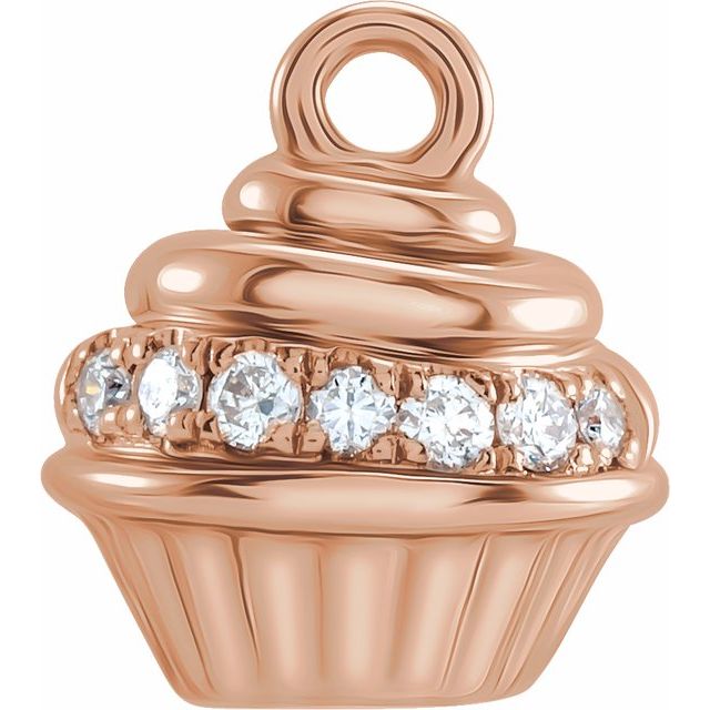 Petite Pavé® .04 CTW Natural Diamond Cupcake Dangle