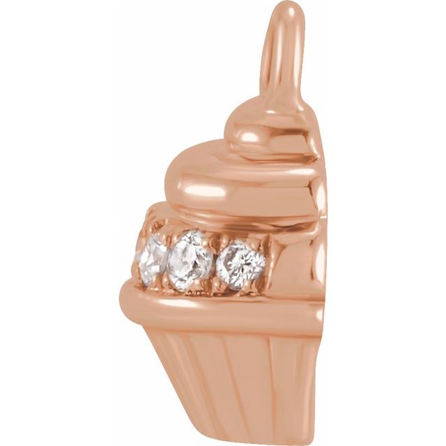 Petite Pavé® .04 CTW Natural Diamond Cupcake Dangle