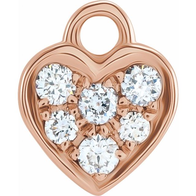 Petite Pavé® .06 CTW Natural Diamond Heart Dangle