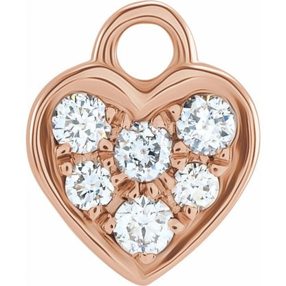 Petite Pavé® .06 CTW Natural Diamond Heart Dangle