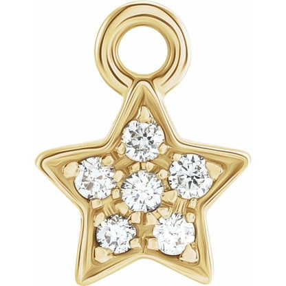 Petite Pavé® .03 CTW Natural Diamond Star Dangle