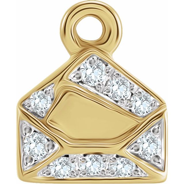 14K Yellow Gold Petite Pavé® .06 CTW Natural Diamond Envelope Dangle