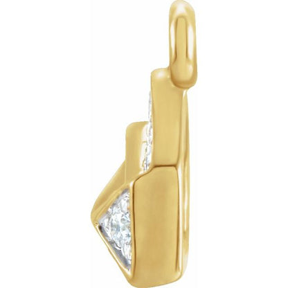 14K Yellow Gold Petite Pavé® .06 CTW Natural Diamond Envelope Dangle