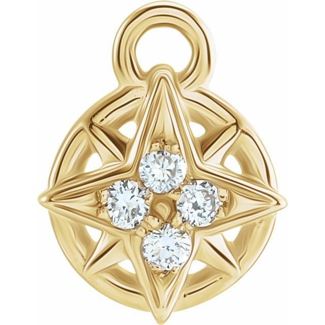 Petite Pavé® .02 CTW Natural Diamond Compass Dangle