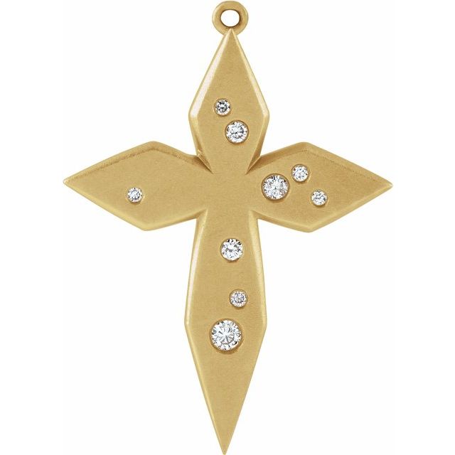 26.4x19.4 mm .08 CTW Natural Diamond Cross Dangle