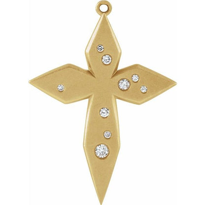 26.4x19.4 mm .08 CTW Natural Diamond Cross Dangle