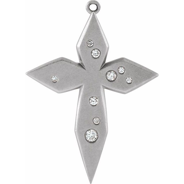26.4x19.4 mm .08 CTW Natural Diamond Cross Dangle