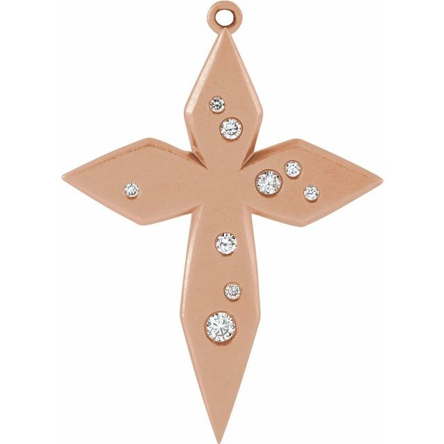 26.4x19.4 mm .08 CTW Natural Diamond Cross Dangle