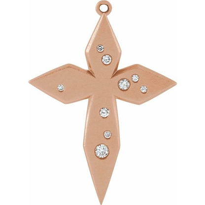 26.4x19.4 mm .08 CTW Natural Diamond Cross Dangle