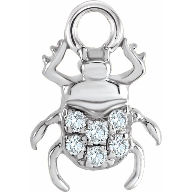 Petite Pavé® .03 CTW Natural Diamond Beetle Dangle