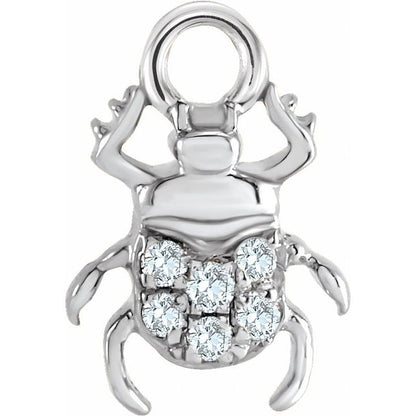Petite Pavé® .03 CTW Natural Diamond Beetle Dangle