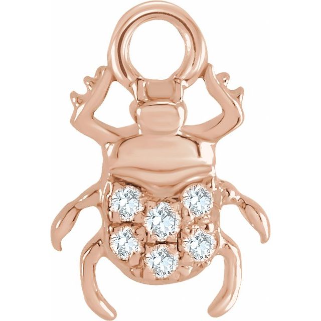 Petite Pavé® .03 CTW Natural Diamond Beetle Dangle