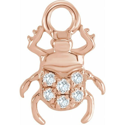 Petite Pavé® .03 CTW Natural Diamond Beetle Dangle