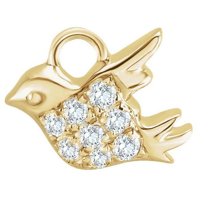 Petite Pavé® .04 CTW Natural Diamond Bird Dangle