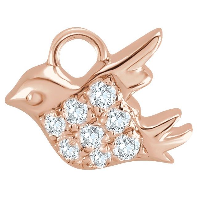 Petite Pavé® .04 CTW Natural Diamond Bird Dangle