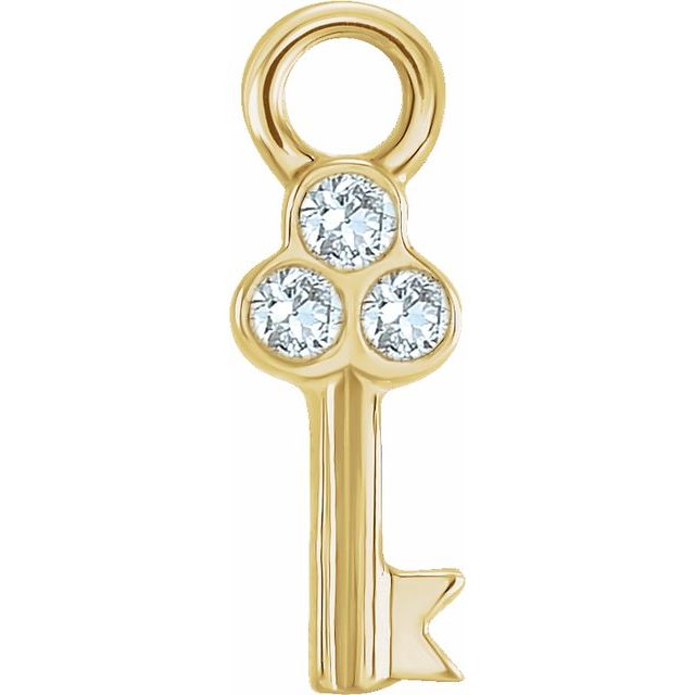 Petite Pavé® .015 CTW Natural Diamond Key Dangle