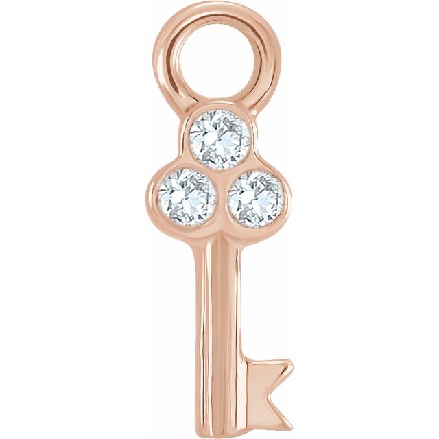 Petite Pavé® .015 CTW Natural Diamond Key Dangle