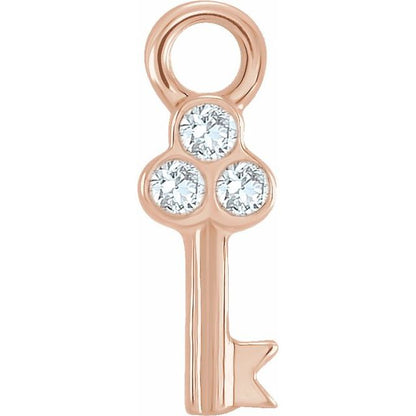 Petite Pavé® .015 CTW Natural Diamond Key Dangle