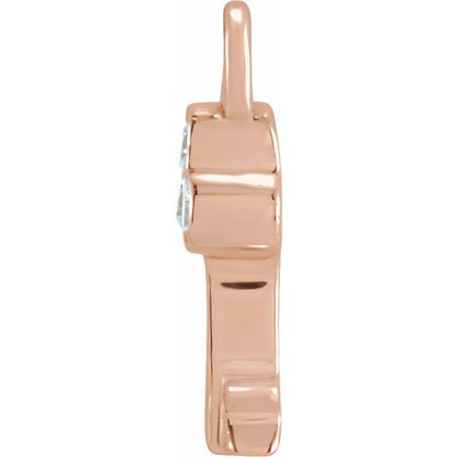 Petite Pavé® .015 CTW Natural Diamond Key Dangle