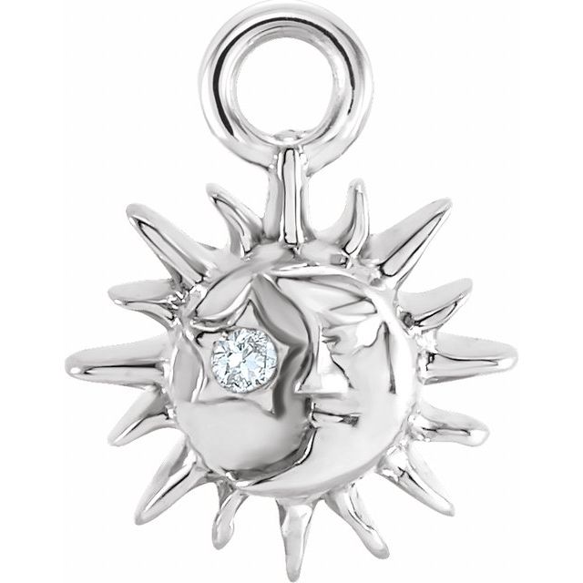 Petite Pavé® .0045 CT Natural Diamond Sun and Moon Dangle