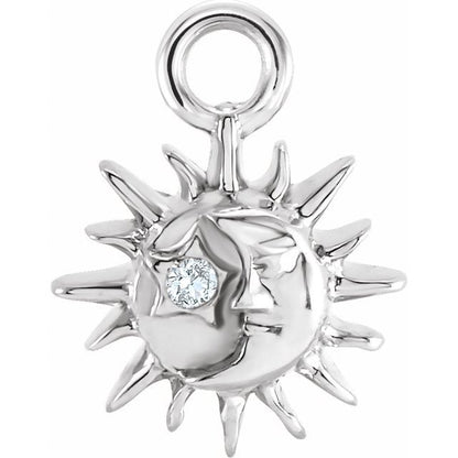 Petite Pavé® .0045 CT Natural Diamond Sun and Moon Dangle
