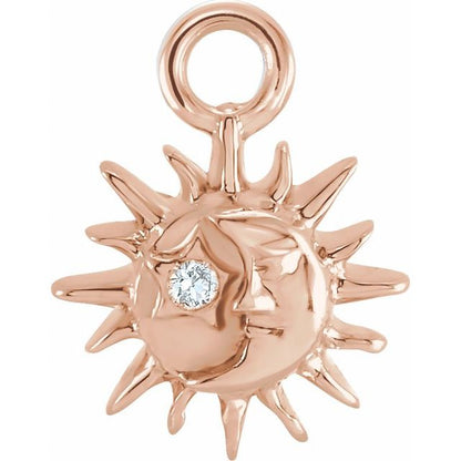 Petite Pavé® .0045 CT Natural Diamond Sun and Moon Dangle