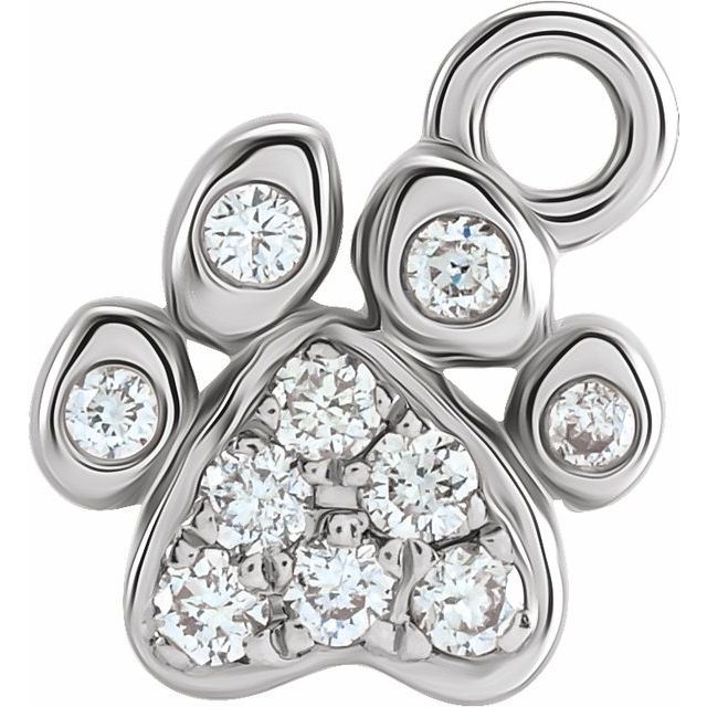 Petite Pavé® .05 CTW Natural Diamond Paw Dangle