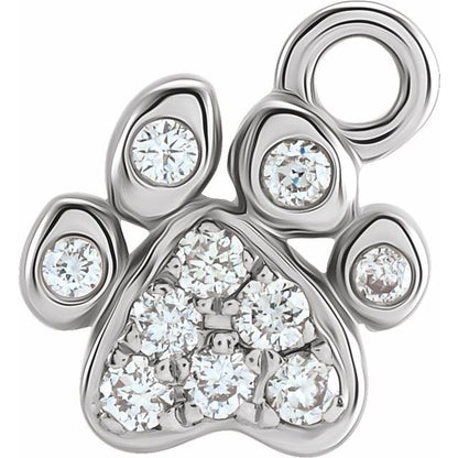Petite Pavé® .05 CTW Natural Diamond Paw Dangle