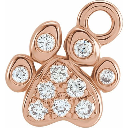 Petite Pavé® .05 CTW Natural Diamond Paw Dangle