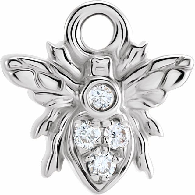 Petite Pavé® .02 CTW Natural Diamond Bee Dangle
