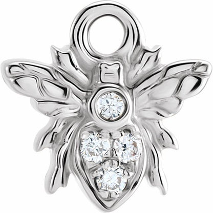 Petite Pavé® .02 CTW Natural Diamond Bee Dangle
