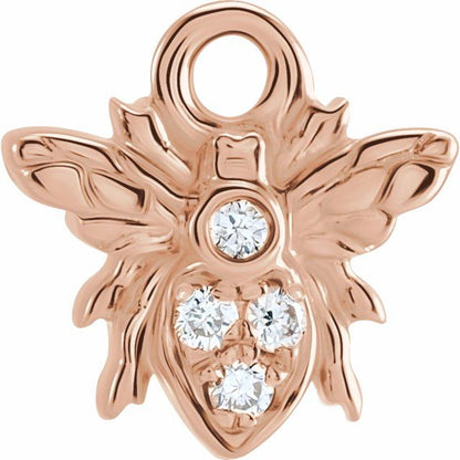 Petite Pavé® .02 CTW Natural Diamond Bee Dangle