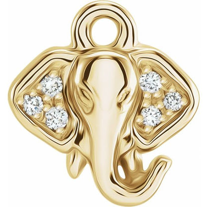 Petite Pavé® .02 CTW Natural Diamond Elephant Dangle