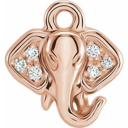 Petite Pavé® .02 CTW Natural Diamond Elephant Dangle